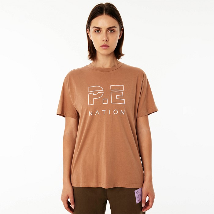 Heads Up Short Sleeve Tee in Camel