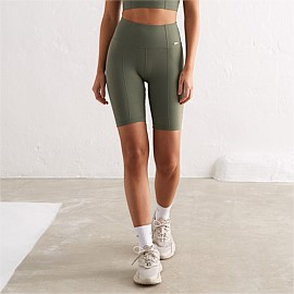 Olive Luxe Seamless Biker Shorts