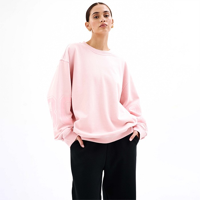Backfield Sweater in Flamingo Pink