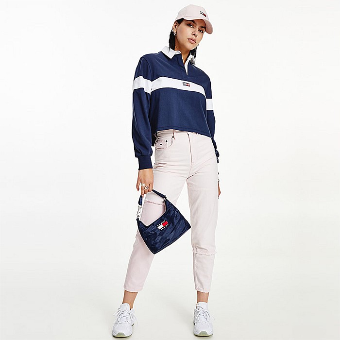 Long Sleeve Cropped Stripe Rugby Shirt