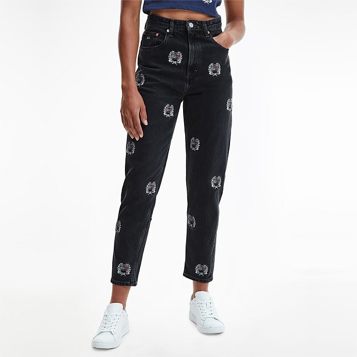 High Rise All Over Tapered Mom Jean