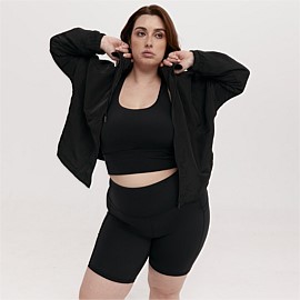 Cropped Shell Jacket in Black