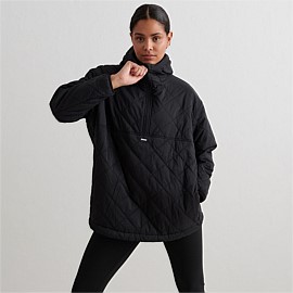 Black Oversized Quilted Anorak