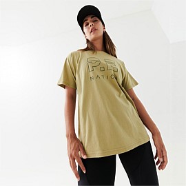 Heads Up Tee in Olive Gray